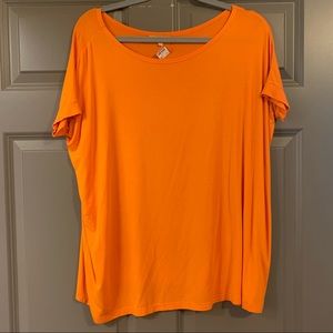 Orange Piko Short Sleeve Top